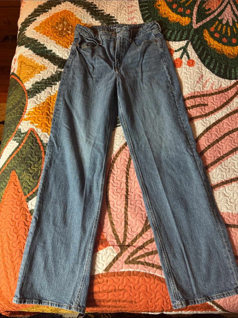 10Tall Old Navy Extra high waisted Wide Leg Jeans in Medium Blue Wash